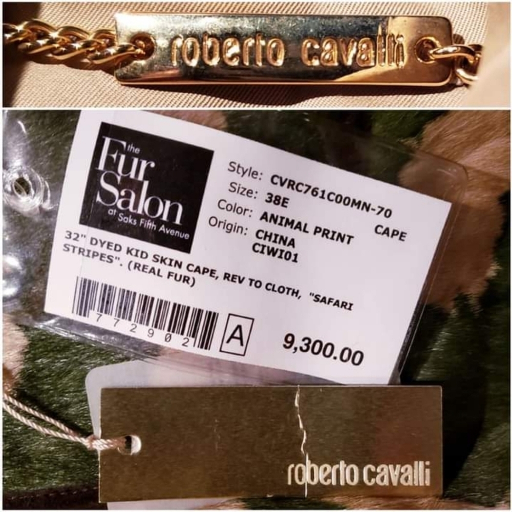 Roberto Cavalli Dyed Kid Skin Cape